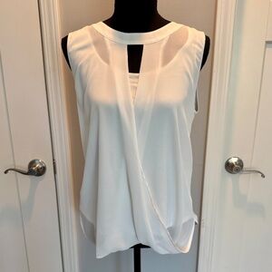 41 Hawthorn Surplice Blouse, M, Sleeveless, EUC, Off-White
